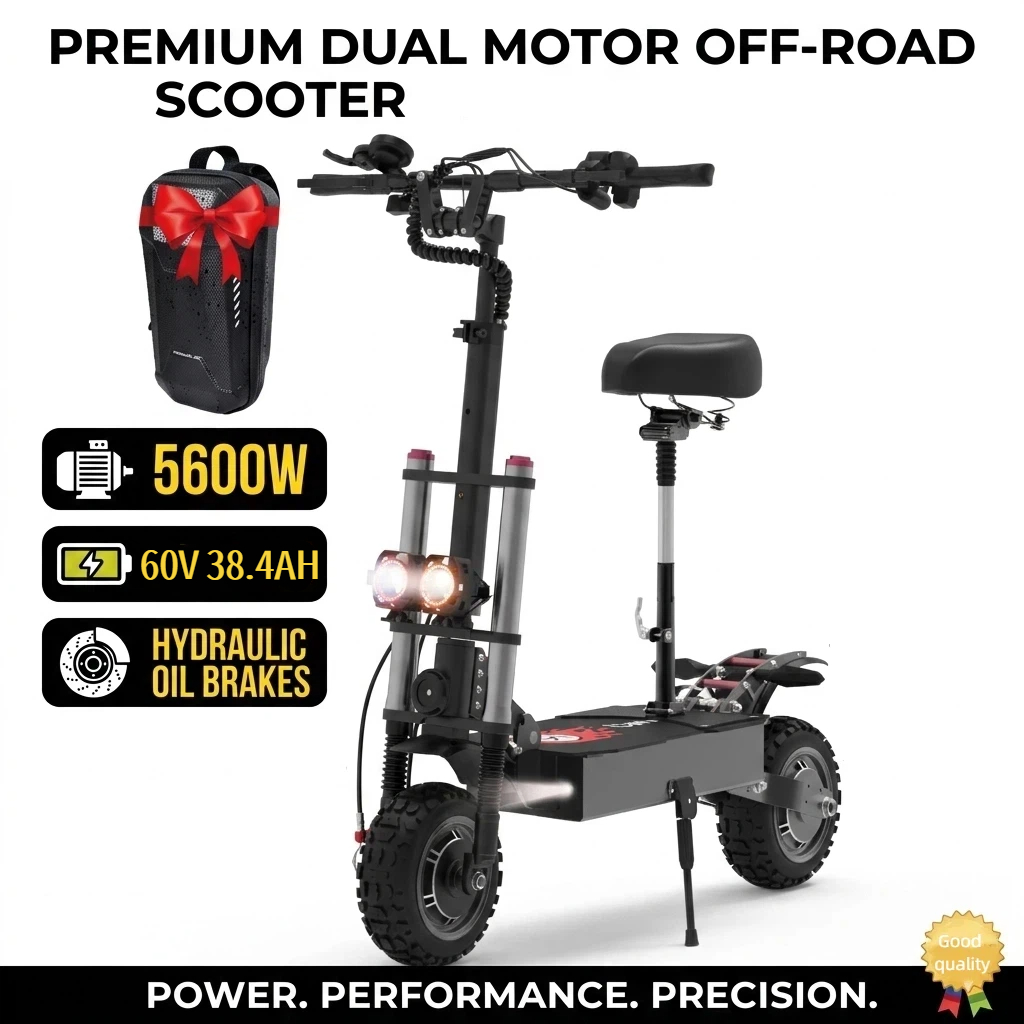 Electric Scooter for Adults, 5 - 60V 5600W Dual Motor Electric Scooter recension och pris